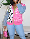 Gorgeousladie Denim Combo Leopard Cardigan
