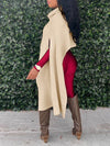 Gorgeousladie Asymmetric Turtleneck Knit Cape