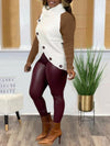 Gorgeousladie Two-Tone Button Sweater