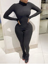 Gorgeousladie Zip-Front Ribbed Jumpsuit