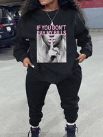 Gorgeousladie Graphic Sweatshirt & Pants Set