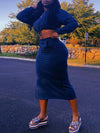 Gorgeousladie Tied Crop Top & Slit Skirt Set