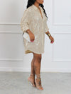 Gorgeousladie Sequin Shirt Dress