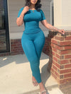 Gorgeousladie Solid Ribbed 2PC Set