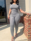 Gorgeousladie Solid Ribbed 2PC Set
