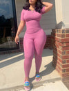 Gorgeousladie Solid Ribbed 2PC Set