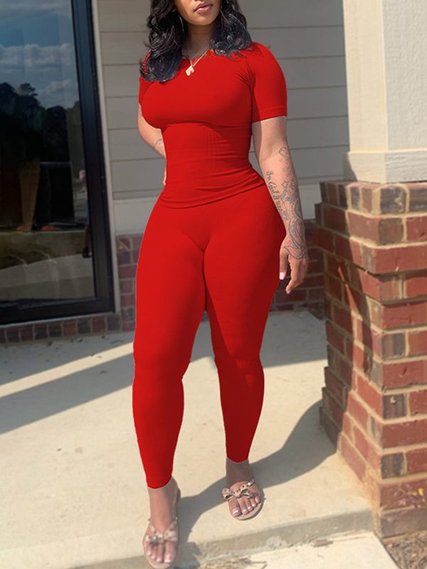 Gorgeousladie Solid Ribbed 2PC Set
