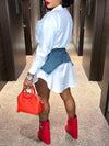 Gorgeousladie Shirt Dress with Denim Girdle