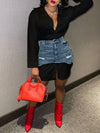 Gorgeousladie Shirt Dress with Denim Girdle