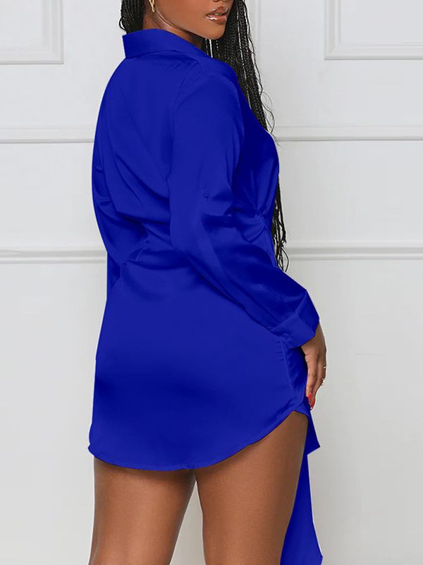 Gorgeousladie Tied-Front Shirt Dress