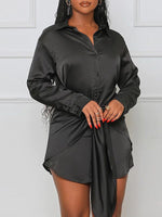 Gorgeousladie Tied-Front Shirt Dress