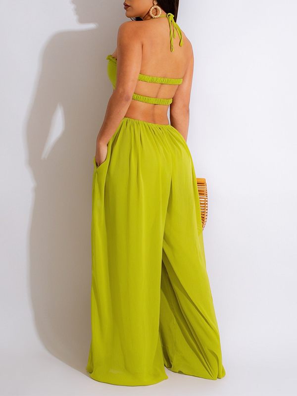Gorgeousladie Halter Wide-Leg Jumpsuit