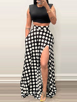 Gorgeousladie Dot Slit Skirt