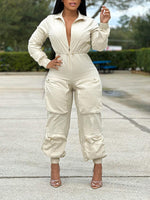 Gorgeousladie Zip-Front Cargo Jumpsuit