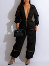 Gorgeousladie Zip-Front Cargo Jumpsuit