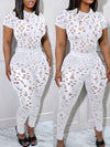 Gorgeousladie Solid Ripped Top & Pants Set