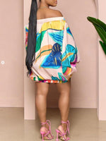 Gorgeousladie Printed Off-Shoulder Parachute Dress