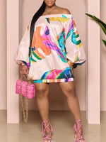 Gorgeousladie Printed Off-Shoulder Parachute Dress