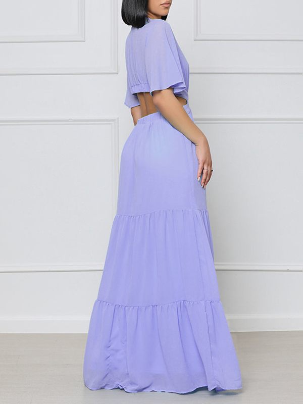 Gorgeousladie V-Neck Cutout Maxi Dress