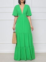 Gorgeousladie V-Neck Cutout Maxi Dress