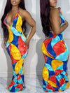 Gorgeousladie Colorblock Halter Dress