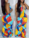 Gorgeousladie Colorblock Halter Dress