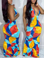Gorgeousladie Colorblock Halter Dress