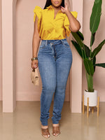 Solid Frilled Shirt