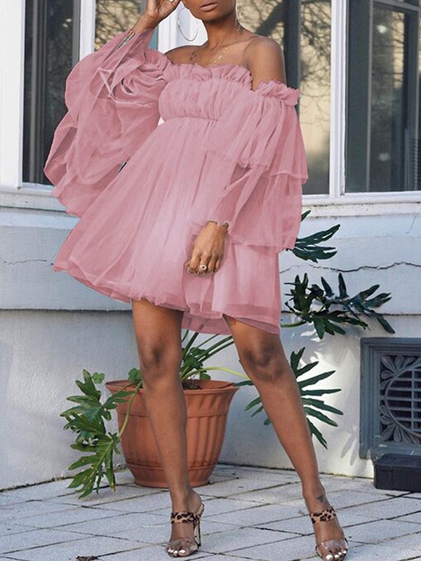 Gorgeousladie Frilled Off-Shoulder Tent Dress