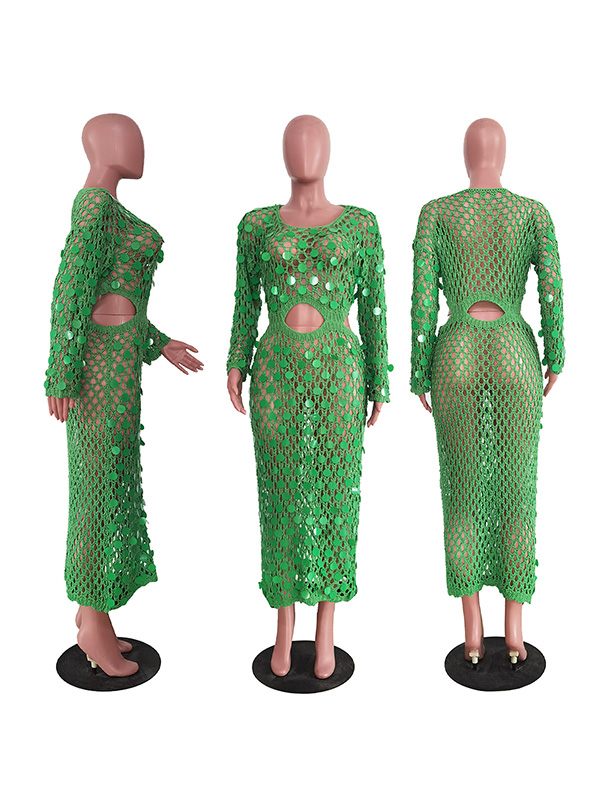 Gorgeousladie Sequin Mesh Cover Up