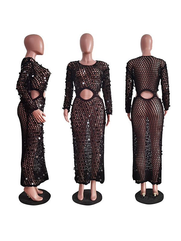 Gorgeousladie Sequin Mesh Cover Up