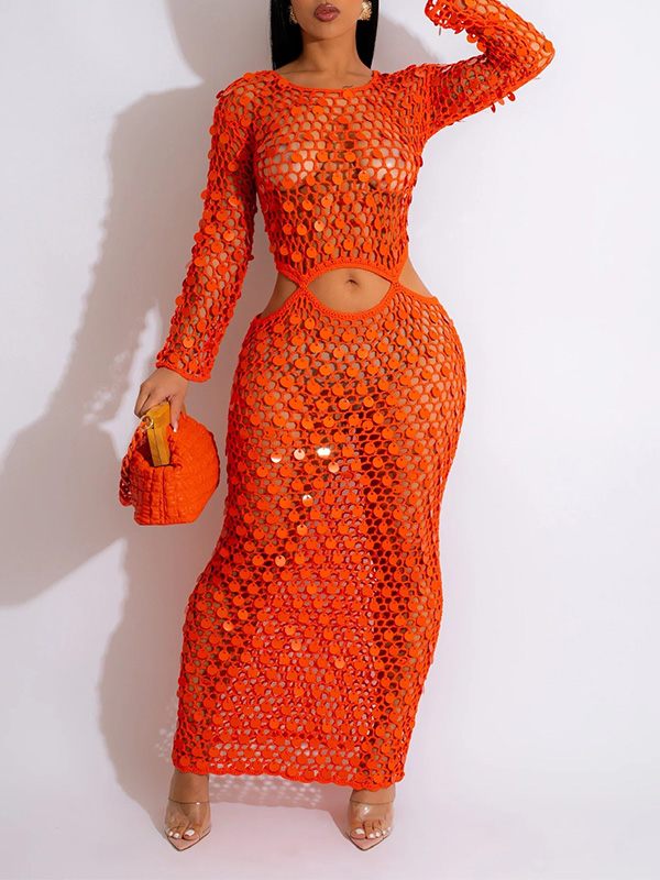 Gorgeousladie Sequin Mesh Cover Up