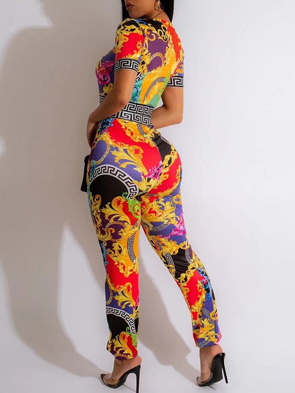 Gorgeousladie Printed Tee & Pants Set