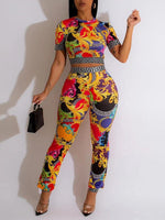 Gorgeousladie Printed Tee & Pants Set