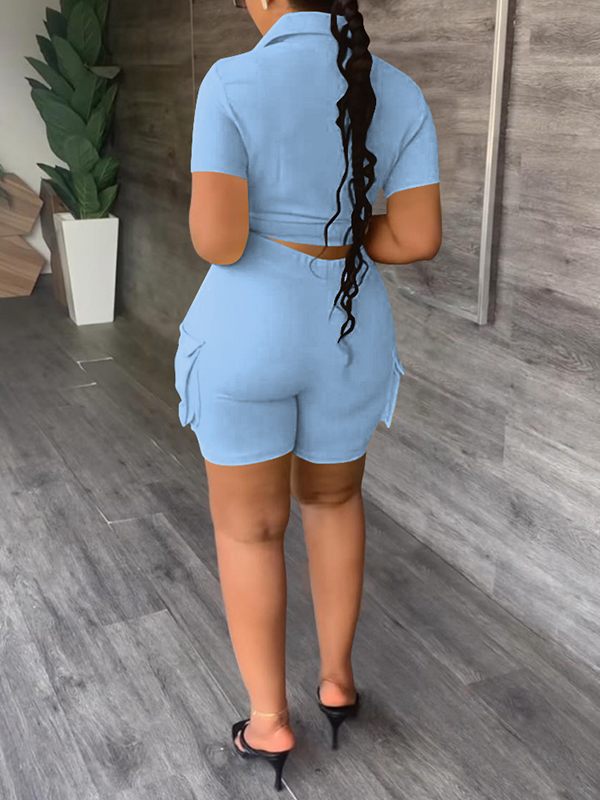 Gorgeousladie Cargo Shirt & Shorts Set