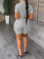 Gorgeousladie Cargo Shirt & Shorts Set