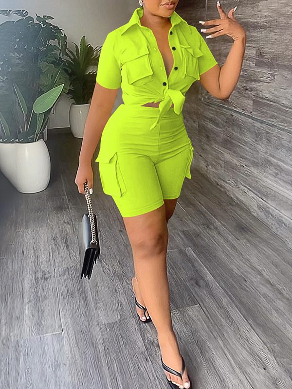 Gorgeousladie Cargo Shirt & Shorts Set