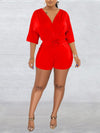 Gorgeousladie V-Neck Drawstring Romper