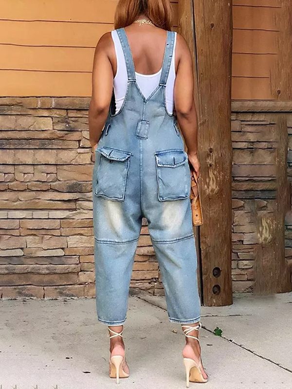 Gorgeousladie Button Front Denim Overalls