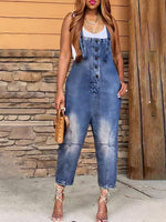 Gorgeousladie Button Front Denim Overalls