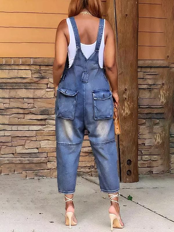 Gorgeousladie Button Front Denim Overalls