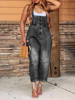 Gorgeousladie Button Front Denim Overalls