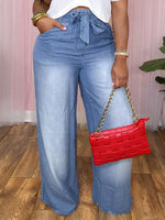 Gorgeousladie Belted Wide-Leg Jeans