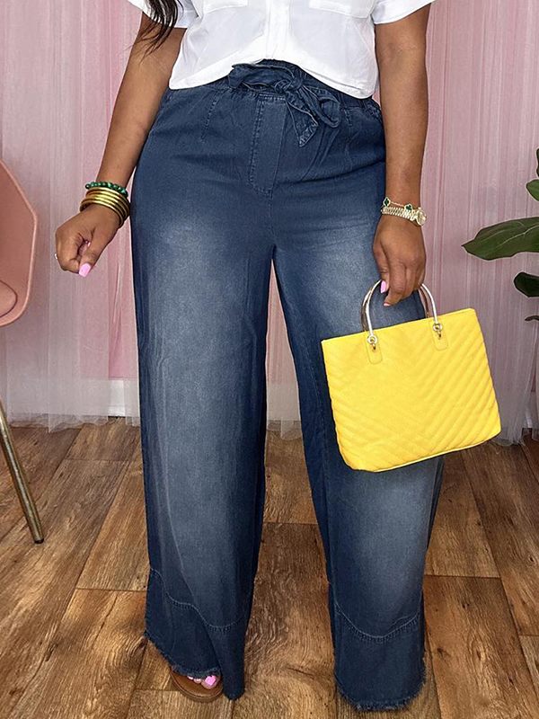 Gorgeousladie Belted Wide-Leg Jeans
