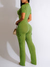 Gorgeousladie Solid Zip-Front Jumpsuit