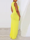 Gorgeousladie Solid Sleeveless Slit Dress