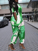 Gorgeousladie Printed Button-Front Jumpsuit