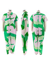 Gorgeousladie Printed Button-Front Jumpsuit