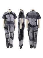 Gorgeousladie Printed Button-Front Jumpsuit
