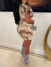 Gorgeousladie Camo Button-Front Dress